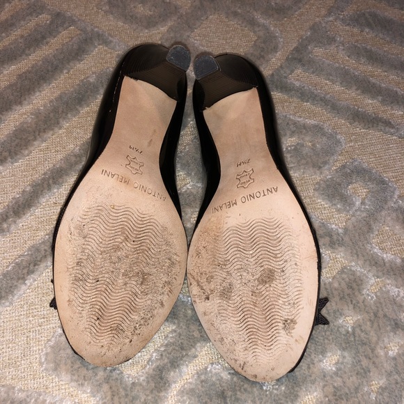 ANTONIO MELANI Patent Leather Peep-Toe Pumps - Picture 7 of 8